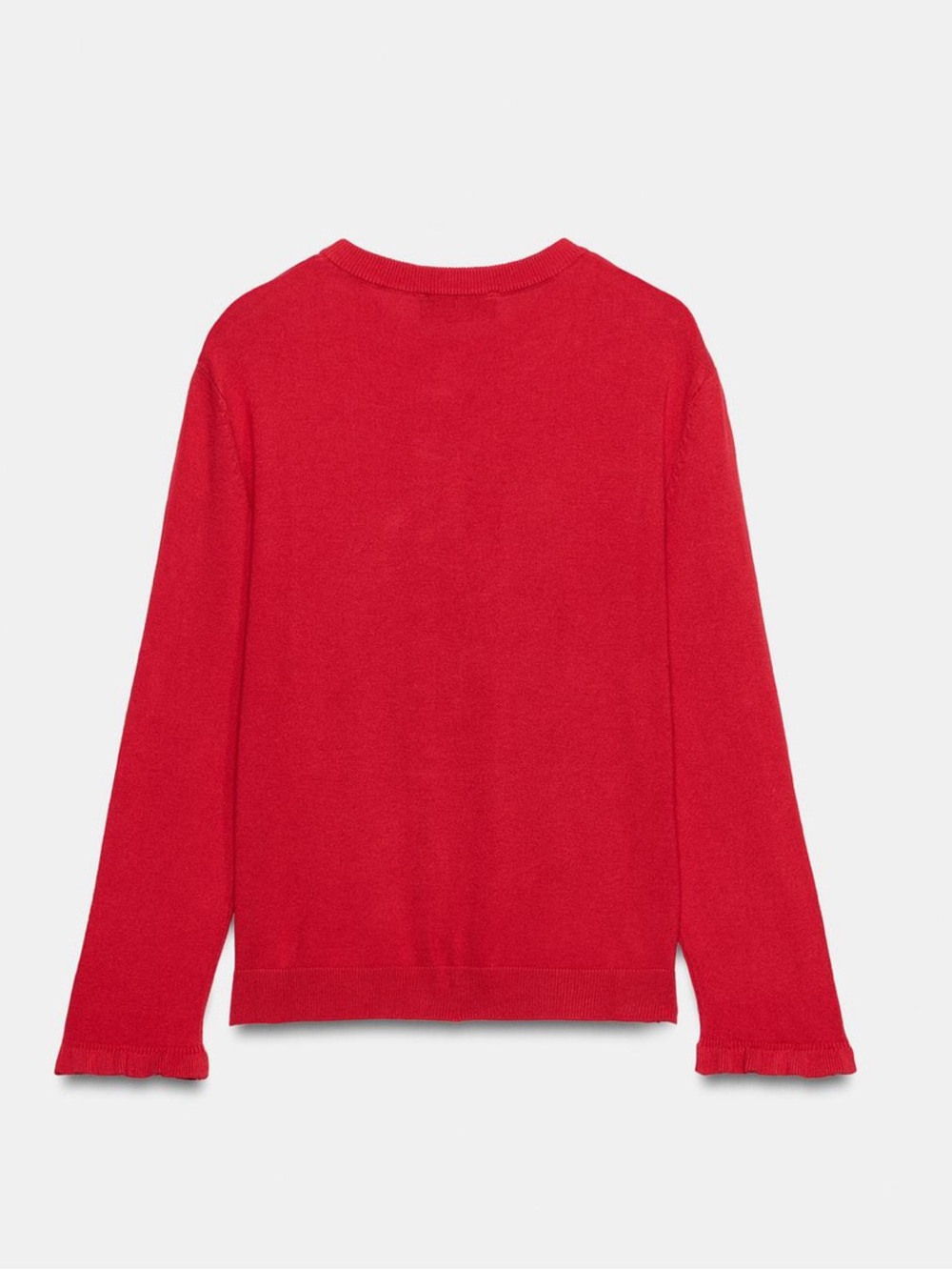 Zara Red Ruffle-Trim Button Front Cardigan - Picture 8 of 10